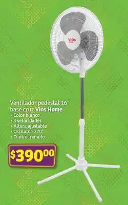 Soriana Híper Ventilador pedestal 16 base cruz Vios Home oferta