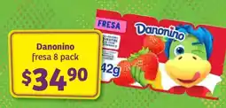 Soriana Híper Danonino fresa 8 pack oferta