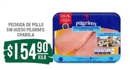 Soriana Súper PECHUGA DE POLLO SIN HUESO PILGRIM'S, CHAROLA oferta