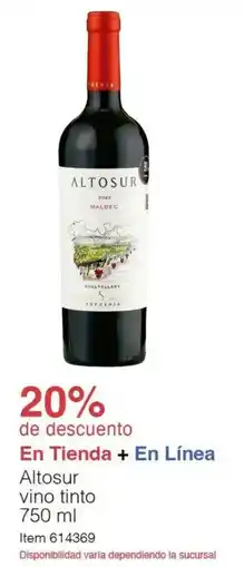 Costco Altosur vino tinto oferta