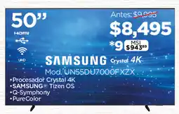 Chedraui Samsung crystal 50" oferta