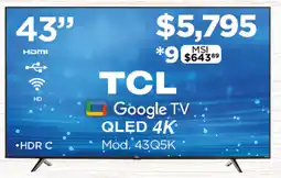 Chedraui Tcl google tv qled 43" oferta