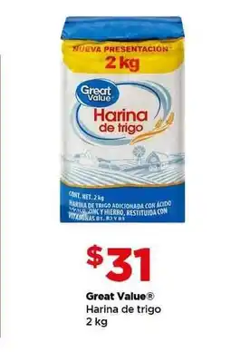 Bodega Aurrerá Great Value Harina de trigo oferta