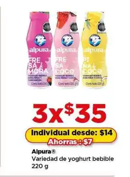 Bodega Aurrerá Alpura Variedad de yoghurt bebible oferta