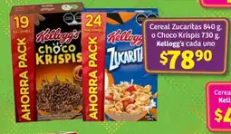 Soriana Híper Cereal Zucaritas 840 g o Choco Krispis 730 g oferta