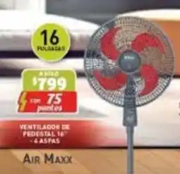 Soriana Híper Air Maxx Ventilador Pedestal 16" oferta