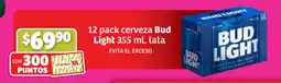Soriana Híper 12 pack cerveza Bud Light 355 ml lata oferta