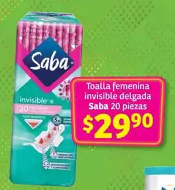 Soriana Híper Toalla femenina invisible delgada Saba oferta