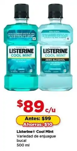 Bodega Aurrerá Listerine cool mint variedad de enjuague bucal oferta