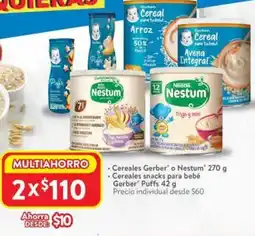 Walmart Gerber o nestum cereales oferta