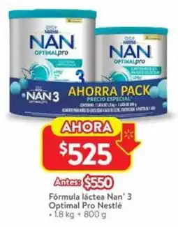 Walmart Nan' 3 fórmula láctea optimal pro nestlé oferta