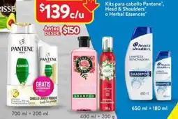 Walmart Kits para cabello Pantene, Head & Shoulders o Herbal Essences oferta