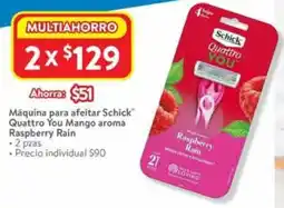 Walmart Máquina para afeitar Schick Quattro You Mango aroma Raspberry Rain oferta