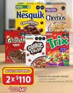 Walmart Nestlé variedad de cereales oferta