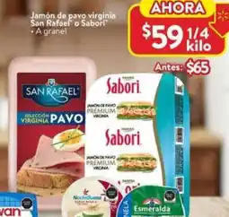 Walmart San rafael o sabori jamón de pavo virginia oferta