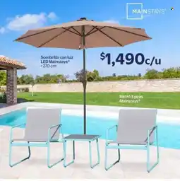 Walmart Sombrilla con luz LED Mainstays oferta