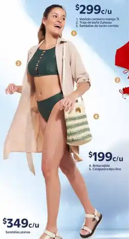 Walmart Vestido camisero manga ¾ oferta