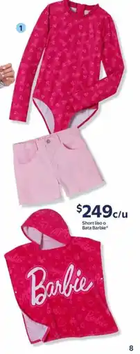 Walmart Short liso o bata barbie oferta