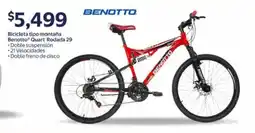 Walmart Benotto bicicleta tipo montaña benotto quart rodada 29 oferta
