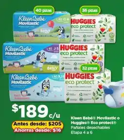 Bodega Aurrerá Kleen Bebé Movilastic o Huggies Eco protect oferta