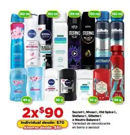 Bodega Aurrerá Variedad de desodorante en barra o aerosol oferta