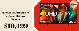 Elektra Hisense pantalla led 70" oferta