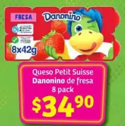 Soriana Mercado Danonino queso petit suisse de fresa oferta