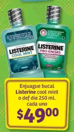 Soriana Mercado Listerine enjuague bucal cool mint o def die oferta