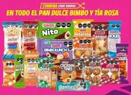 Soriana Híper En todo el pan dulce bimbo y tía rosa oferta