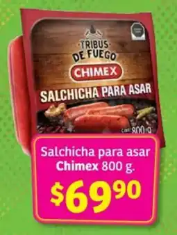 Soriana Híper Salchicha para asar Chimex oferta