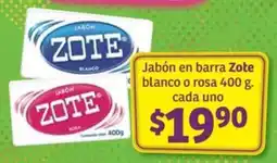 Soriana Híper Jabón en barra Zote blanco o rosa oferta
