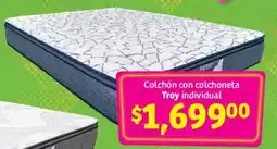 Soriana Mercado Troy colchón con colchoneta individual oferta