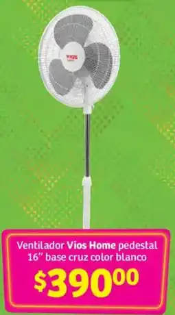 Soriana Mercado Vios home ventilador pedestal 16" base cruz color blanco oferta