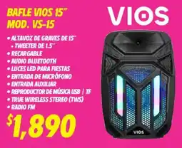 Soriana Mercado Vios bafle 15" oferta