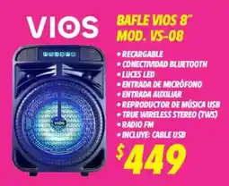 Soriana Mercado Vios bafle vios 8" oferta