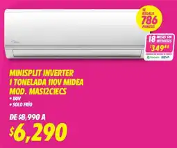 Soriana Mercado Minisplit inverter 1 tonelada 110v midea oferta