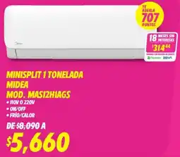 Soriana Mercado Midea minisplit 1 tonelada oferta