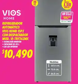 Soriana Mercado Vios home refrigerador automático 15p3 oferta