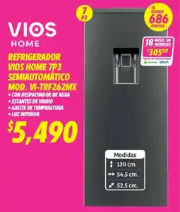Soriana Mercado Vios home refrigerador 7p3 semiautomático oferta