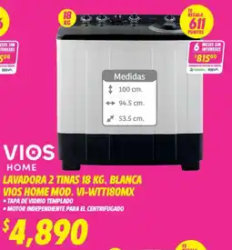 Soriana Mercado Vios home lavadora 2 tinas oferta