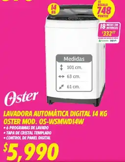 Soriana Mercado Oster lavadora automática digital oferta