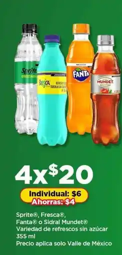 Bodega Aurrerá Sprite , Fresca , Fanta o Sidral Mundet oferta