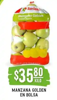 Soriana Súper Manzana Golden en Bolsa oferta