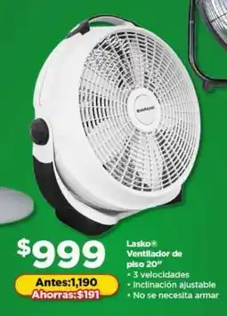 Bodega Aurrerá Lasko Ventilador de piso 20” oferta