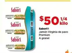 Bodega Aurrerá Sabori Jamón Virginia de pavo Premium oferta