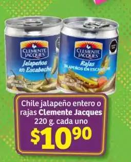 Soriana Híper Chile jalapeño entero o rajas Clemente Jacques oferta