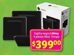 Soriana Híper Vajilla negra Libbey oferta