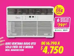 Soriana Híper Aire ventana 8000 btu solo frío 110 V Midea oferta