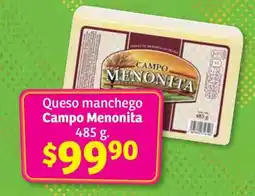 Soriana Híper Queso manchego Campo Menonita oferta