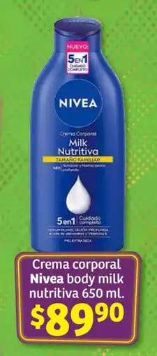 Soriana Híper Crema corporal Nivea Body Milk Nutritiva 650 ml oferta